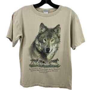 Vintage Smithsonian Institution Wolf T Shirt, Nature Graphic Tee USA Museum